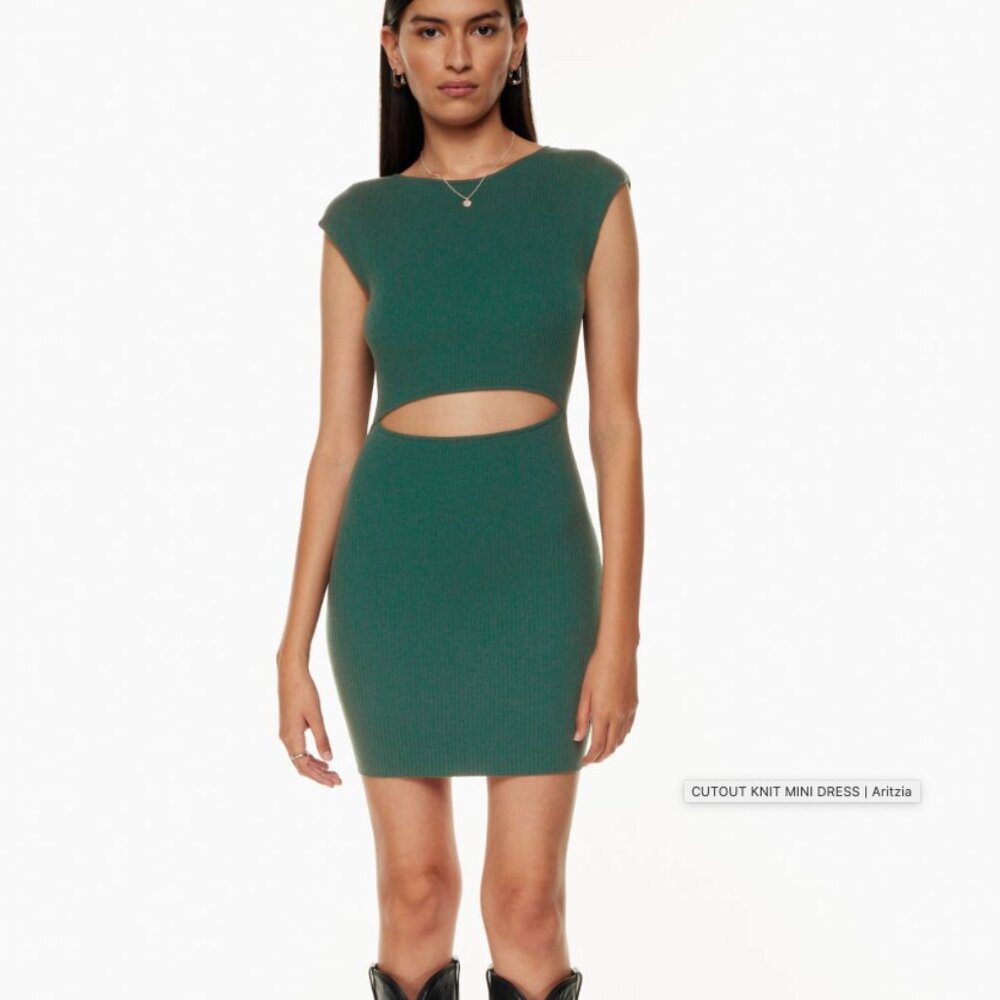 Wilfred Cutout Mini Dress, Aventurine/Emerald Green, 2XS